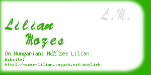 lilian mozes business card